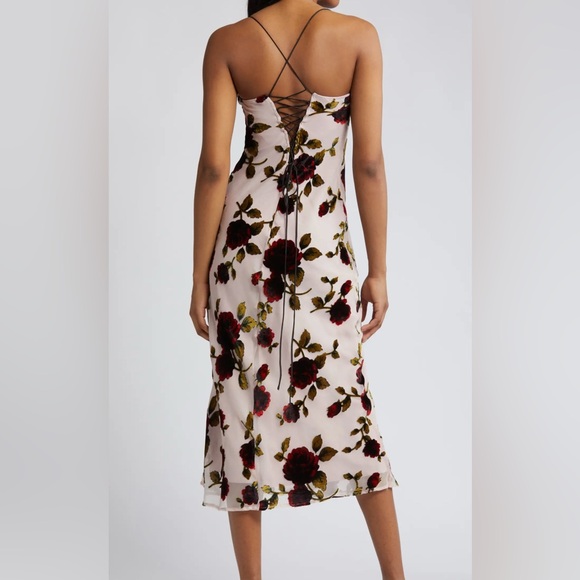 NWT Floral Devoré Underwire Midi Dress - Picture 2 of 6